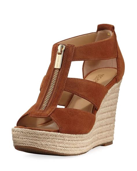 michael kors gladiator shoes|michael kors suede wedge sandals.